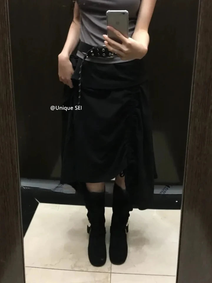 Retro Floral Print ter Top plus Slimming Pleated  Skirt Set Women's Summer Polyester Fiber Versatile Print ter Ne...