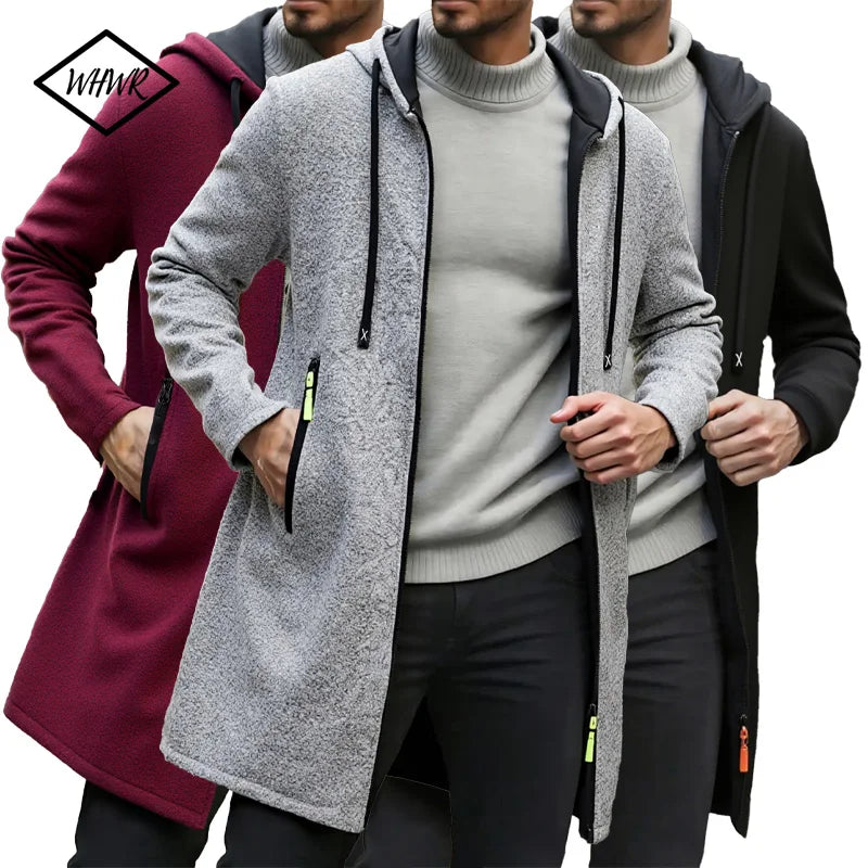 2025 Sweatwear Men's Hoodies Long Sleeve Sweatshirts for Men Zipper Hooded Mens Oversize Winter Top Jacket Coat Black Sweater