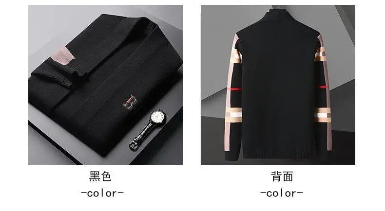 UpscaleVAutumn Trendy Knitted Cardigan for Men Loose Fit Outerwear Fashionable Sweater Spring Autumn Versatile Men's Top
