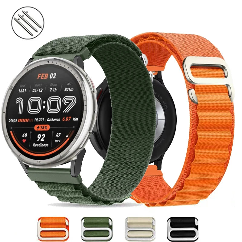 Alpine Loop Band for Amazfit Active 2 Smartwatch Replacment Bracelet 20mm 22mm Strap for Amazfit Active 2 Galaxy Watch 7/6/5/4