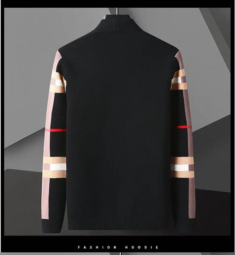 UpscaleVAutumn Trendy Knitted Cardigan for Men Loose Fit Outerwear Fashionable Sweater Spring Autumn Versatile Men's Top