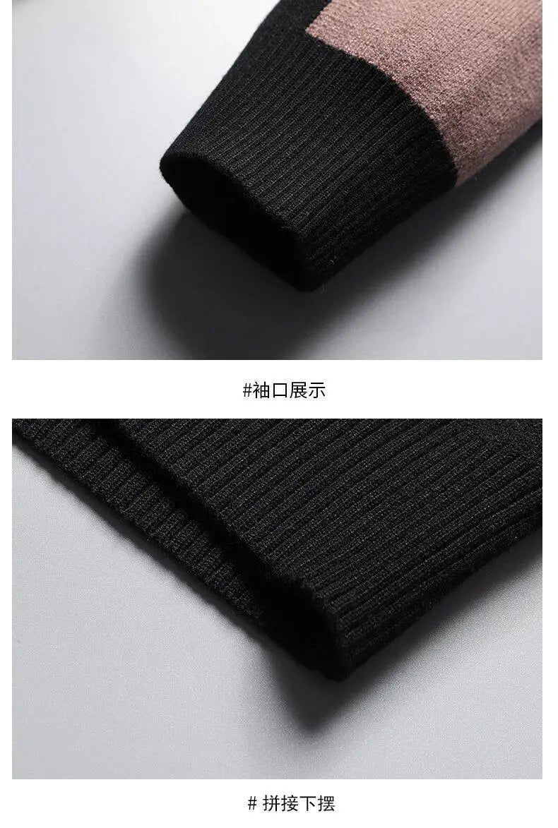 UpscaleVAutumn Trendy Knitted Cardigan for Men Loose Fit Outerwear Fashionable Sweater Spring Autumn Versatile Men's Top