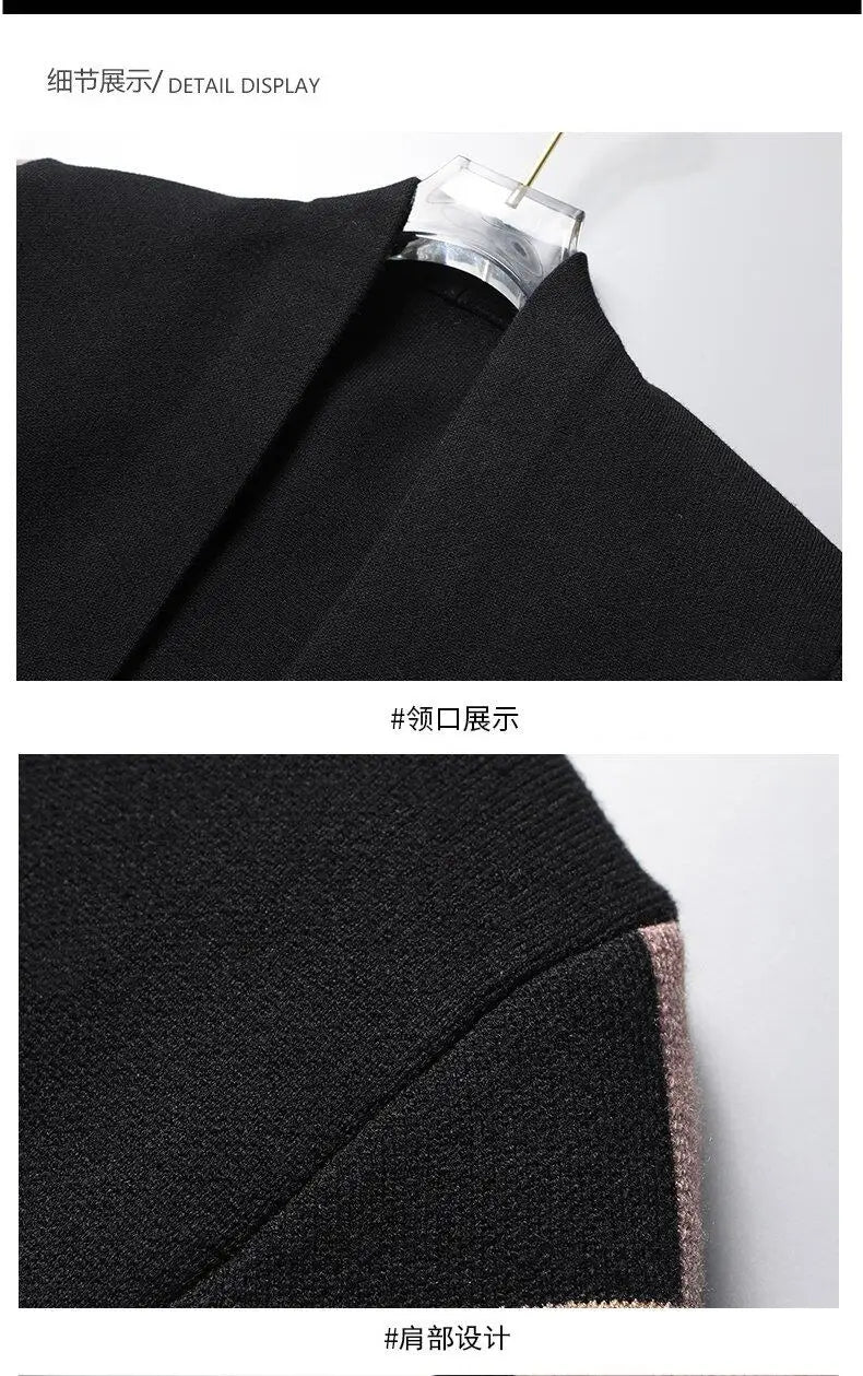 UpscaleVAutumn Trendy Knitted Cardigan for Men Loose Fit Outerwear Fashionable Sweater Spring Autumn Versatile Men's Top