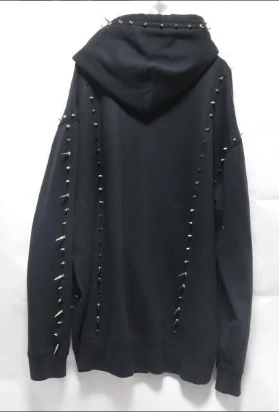 Autumn new spliced rivet black classic personalized long sleeved jacket Y2K retro loose street daily couple cardigan jacket